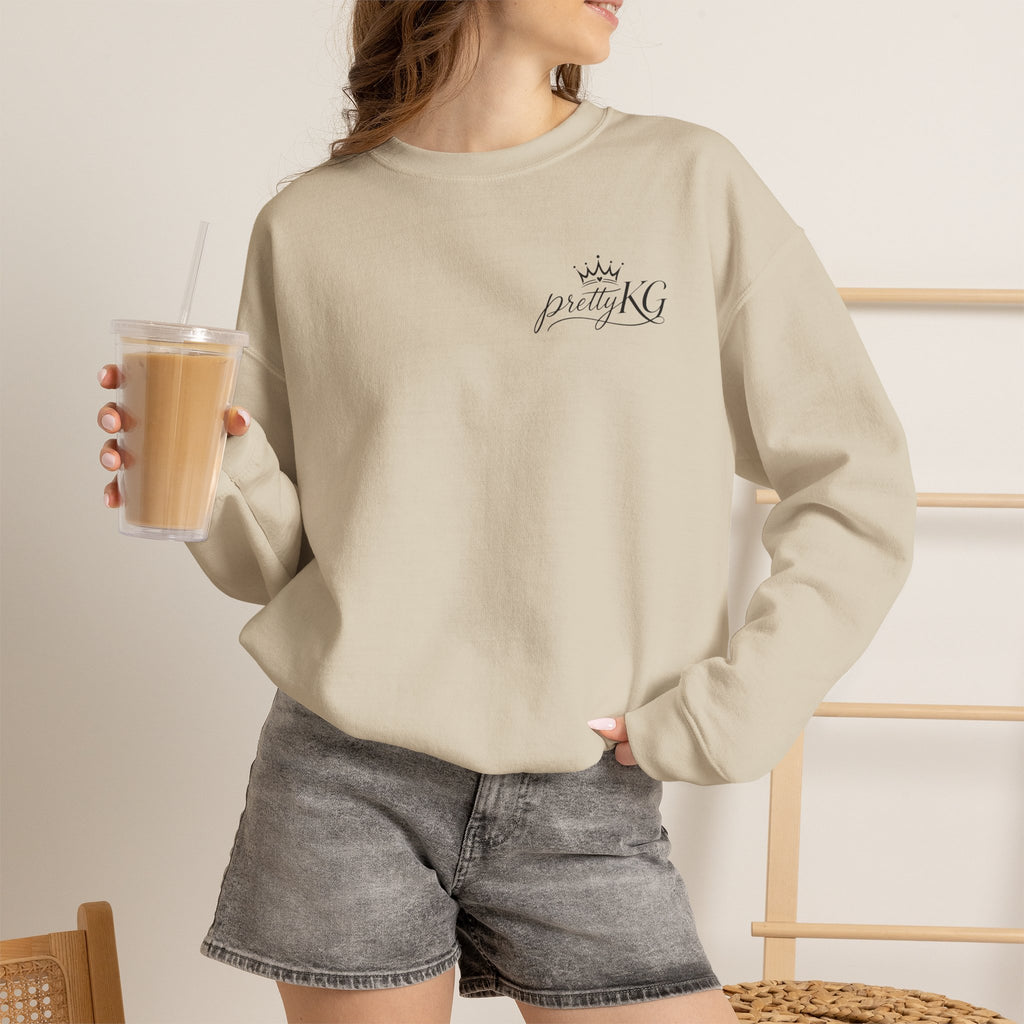 Crewneck Sweatshirt — "What If It All Works Out?" Retro Floral Graphic