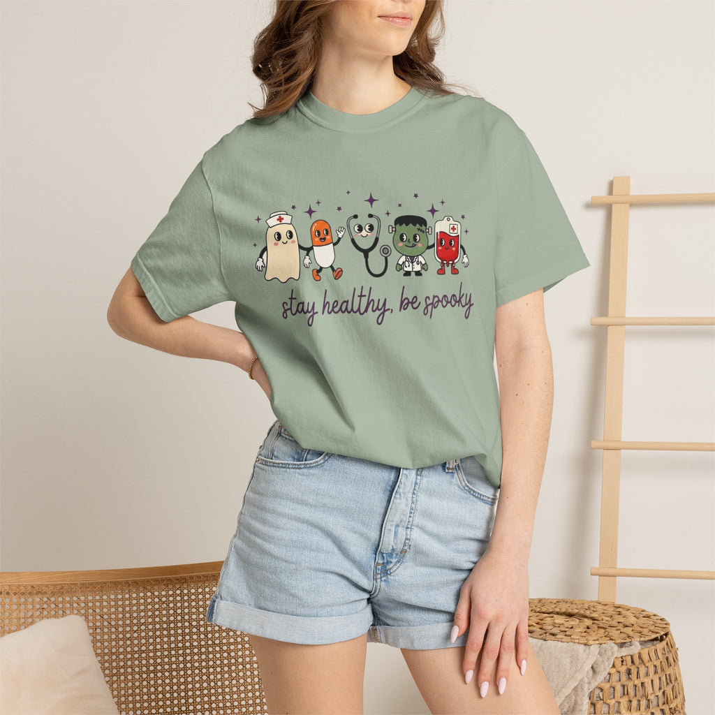 Stay Healthy, Be Spooky T-Shirt — Cute Halloween Ghosts Graphic Tee