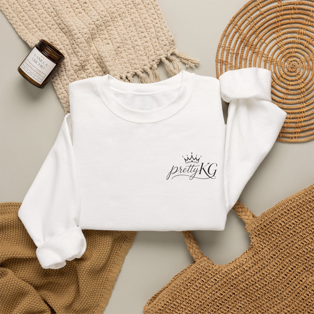 Crewneck Sweatshirt — "What If It All Works Out?" Retro Floral Graphic