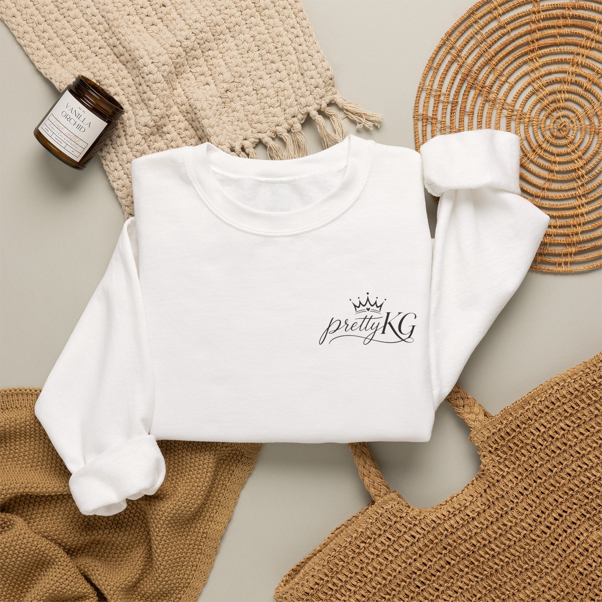 Crewneck Sweatshirt — "What If It All Works Out?" Retro Floral Graphic