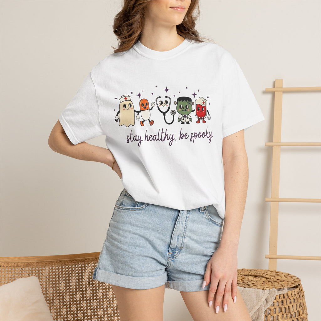 Stay Healthy, Be Spooky T-Shirt — Cute Halloween Ghosts Graphic Tee