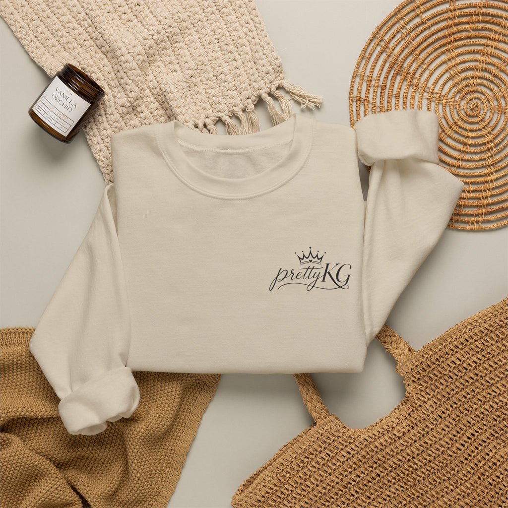 Crewneck Sweatshirt — "What If It All Works Out?" Retro Floral Graphic