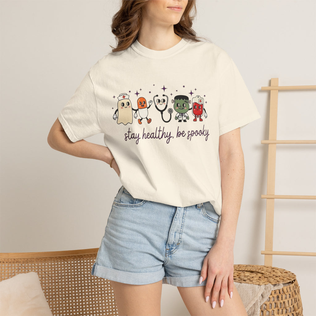 Stay Healthy, Be Spooky T-Shirt — Cute Halloween Ghosts Graphic Tee