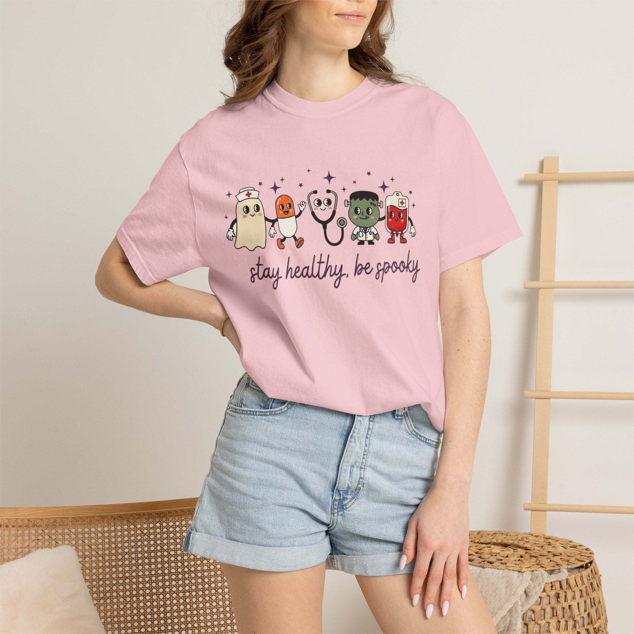 Stay Healthy, Be Spooky T-Shirt — Cute Halloween Ghosts Graphic Tee