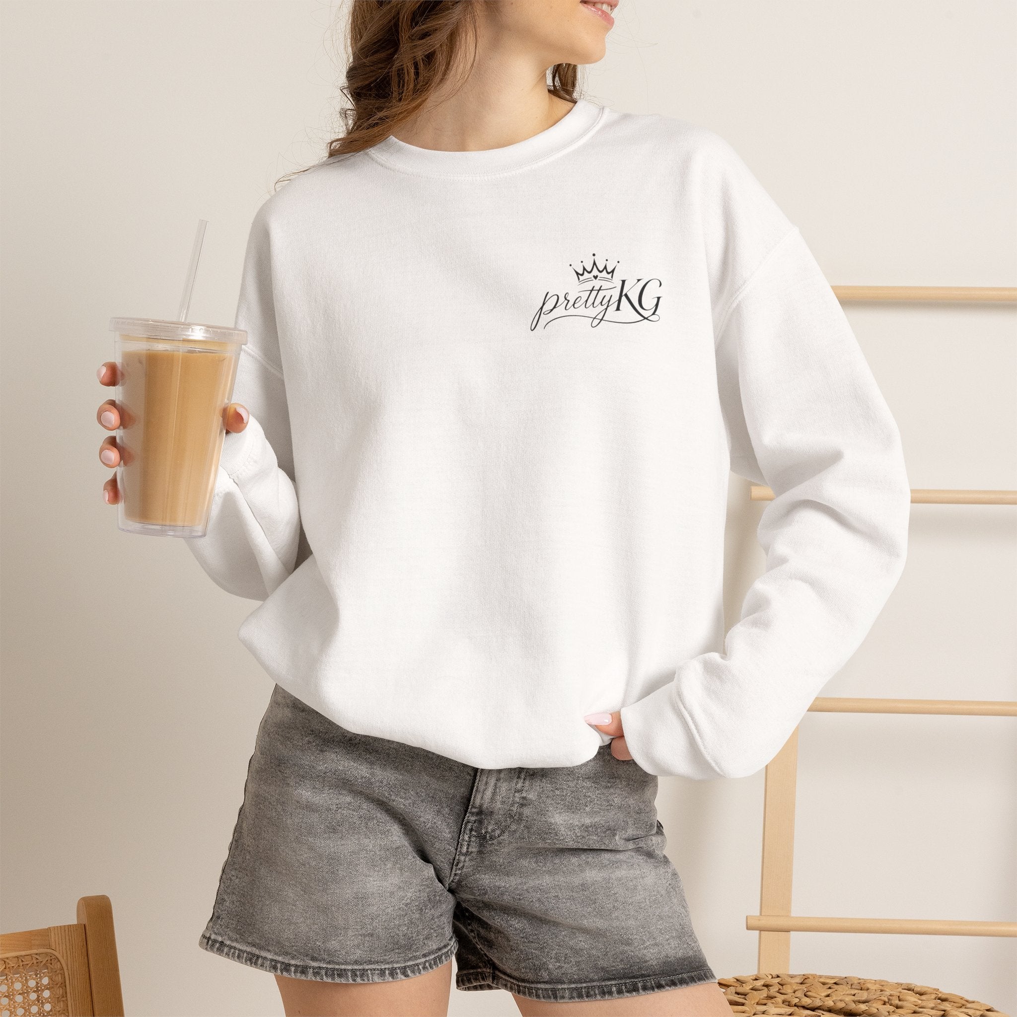 Crewneck Sweatshirt — "What If It All Works Out?" Retro Floral Graphic